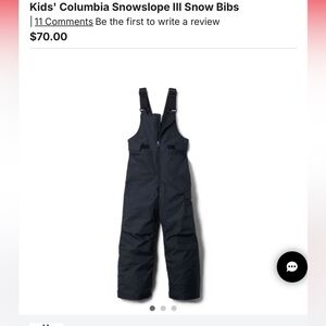 Kid Large Columbia snow bibs